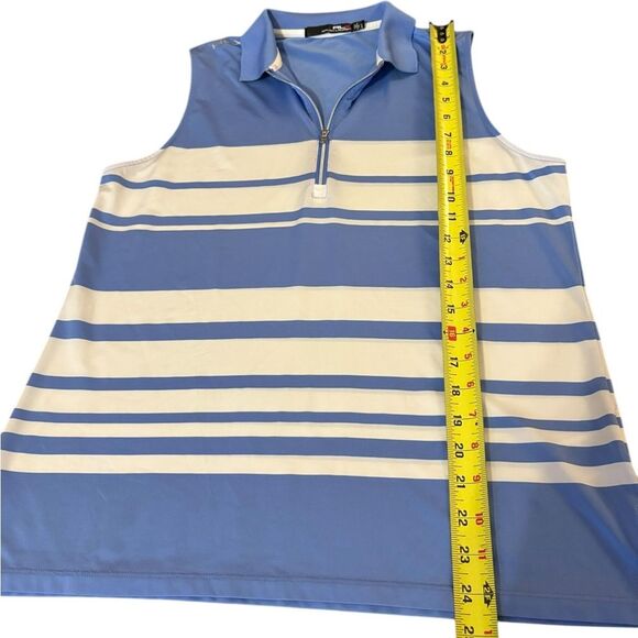 RLX Ralph Lauren Womens Golf Shirt Sleeveless Blue White Striped Size Large - Picture 7 of 8